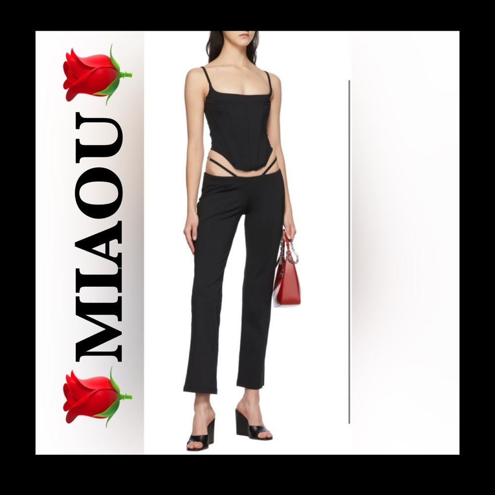 Miaou Black Thong Pants